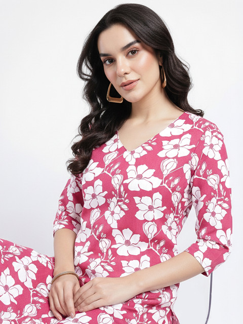 Anouk Rustic Floral Printed Straight Kurta
