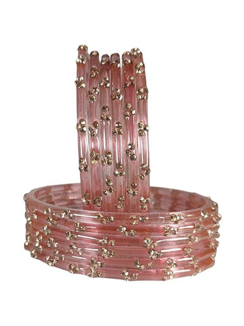 BEG FASHION Set Of 12 Zirconia Diamond Stone-Studded Bangles