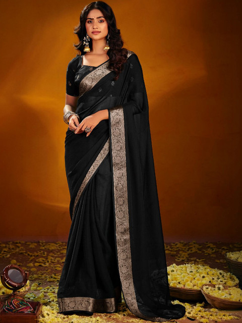 Mitera Woven Design Zari Poly Georgette Designer Saree