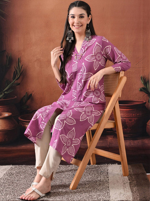 Anouk Rustic Women Floral Printed Indie Prints Kurta