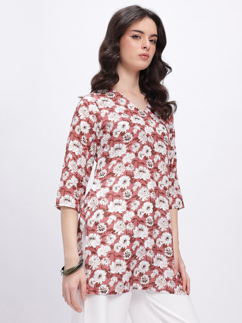 Anouk Rustic Floral Printed V-Neck Kurti - Image 4