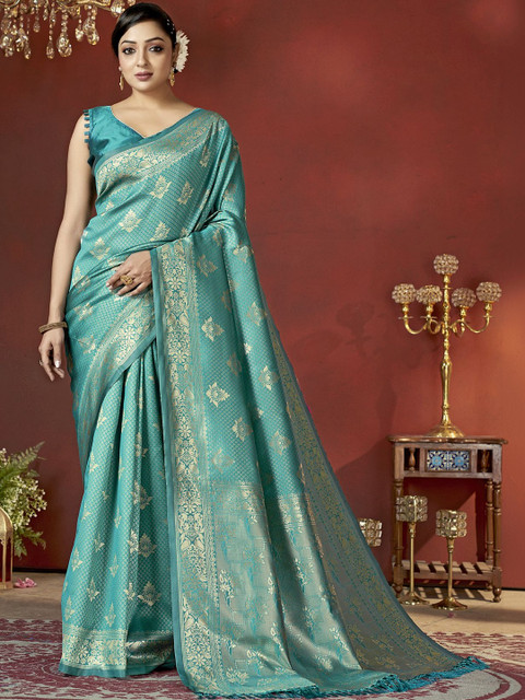 SURUKH Ethnic Motifs Zari Silk Blend Banarasi Saree