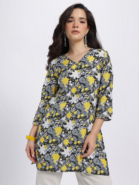 Anouk Rustic Floral Print Straight Kurti