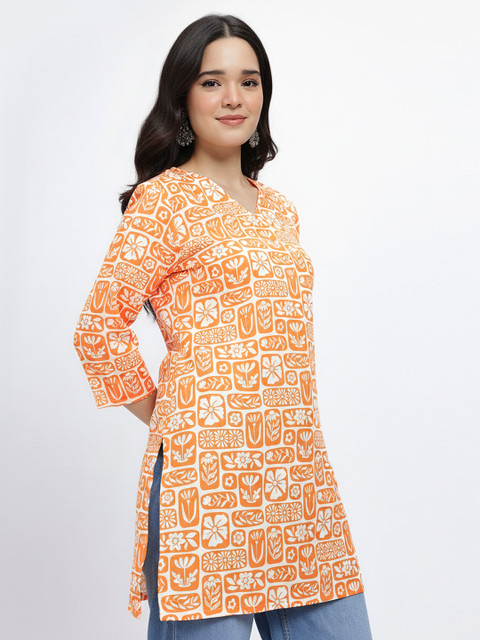Anouk Rustic Floral Printed V-Neck Regular Kurti