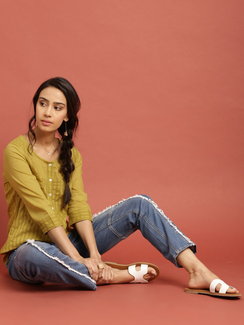 Taavi Lime Green Woven Legacy Cotton Top