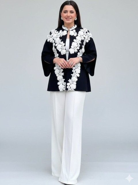 D.A.Kurtis. Women Solid Black & White Co-Ords
