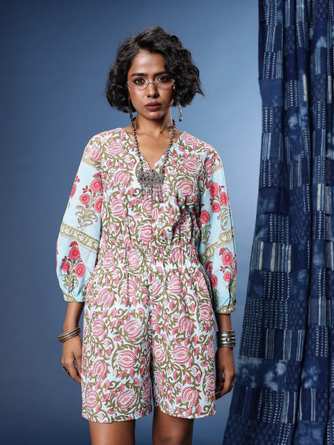 Taavi Printed Bagru Basic Jumpsuit