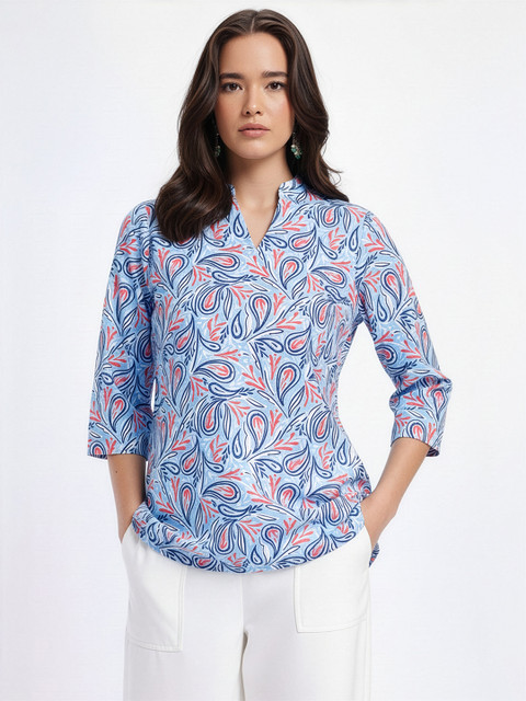 Anouk Rustic Ethnic Motifs Printed Mandarin Collar Straight Kurti - Image 4