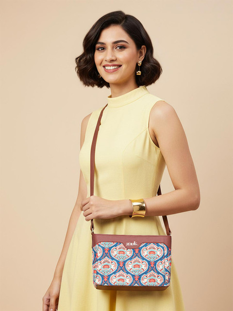 ZOUK Kovil Paisley Printed Structured Sling Bag