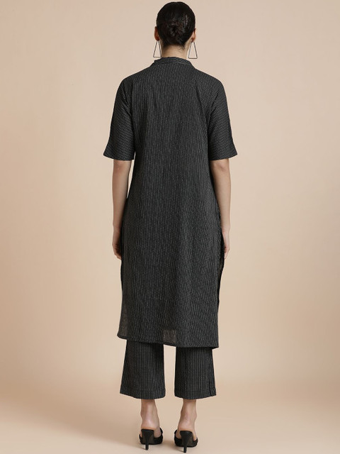 BLACK & BLAH BLAH Embroidered Kurta With Trousers - Image 5
