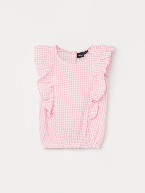 Juniors by Lifestyle Girls Embroidered Flutter Sleeve Cotton Top
