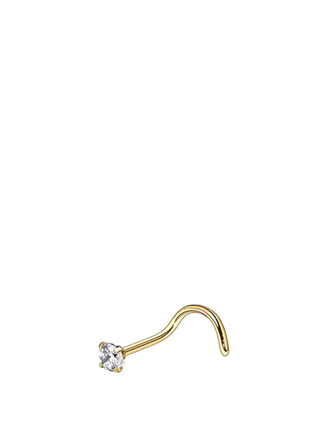 Abhooshan Gold-Plated Cubic Zirconia Stud Nosepin