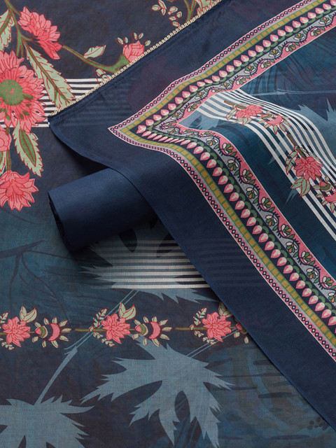 Soch Floral Printed Beads And Stones Work Unstitched Dress Material - Image 3