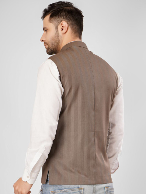 Wintage Men Striped Nehru Jacket - Image 5