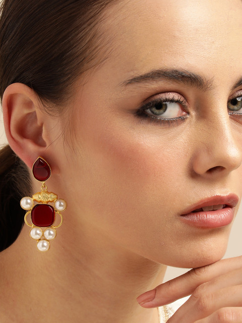Anouk Gold Plated Contemporary Drop Earrings