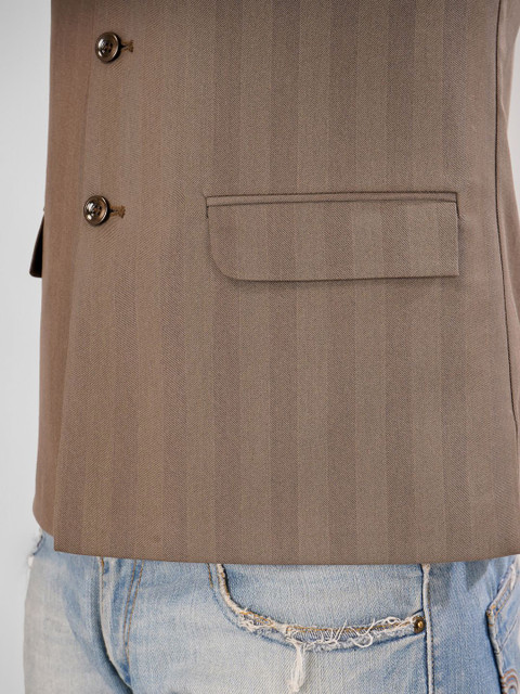 Wintage Men Striped Nehru Jacket - Image 7