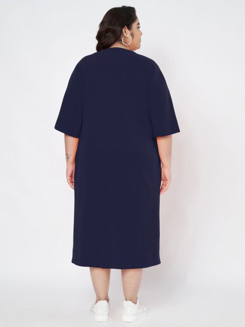 BRINNS Women Plus Size Pure Cotton T-shirt Midi Dress - Image 5