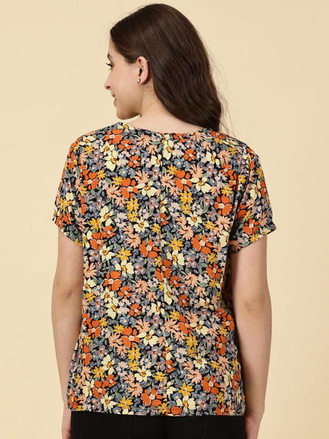 PURPLE FLAUNT Floral Print Top - Image 4