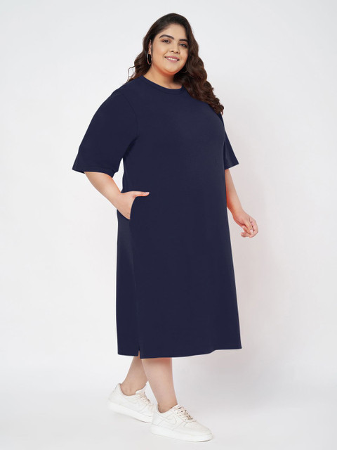 BRINNS Women Plus Size Pure Cotton T-shirt Midi Dress - Image 3