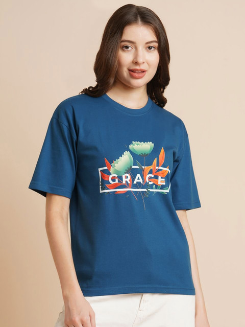 ANJIR Women Floral Printed Round Neck T-shirt