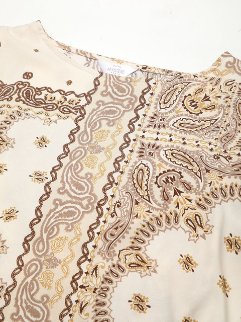 Mystere Paris Women Paisley Print Cape Sleeve Maternity A-Line Maxi Dress - Image 7