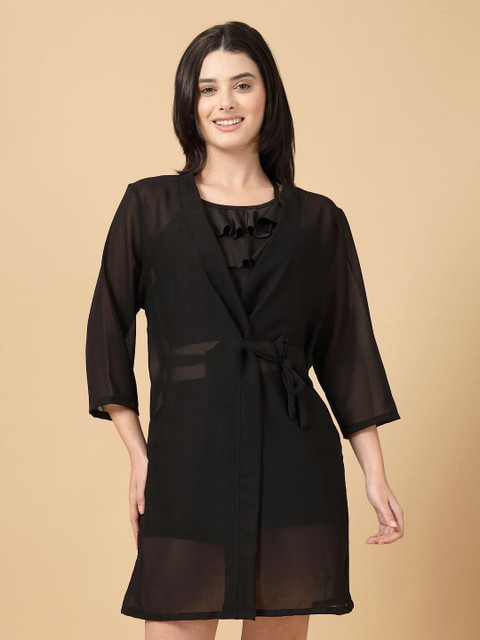 CUKOO Women Solid Swimwear Cover Up Sarong