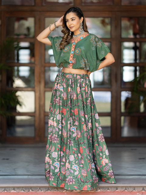 TASRIKA Printed Semi-Stitched Lehenga & Unstitched Blouse - Image 3