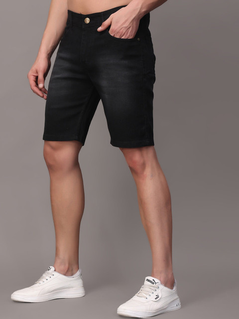 ZAYSH Men Denim Regular Fit Mid-Rise Shorts - Image 3