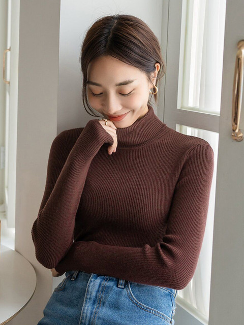 Moda Rapido Women Turtle Neck Cut Outs Slim Fit T-shirt