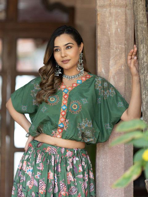 TASRIKA Printed Semi-Stitched Lehenga & Unstitched Blouse - Image 2