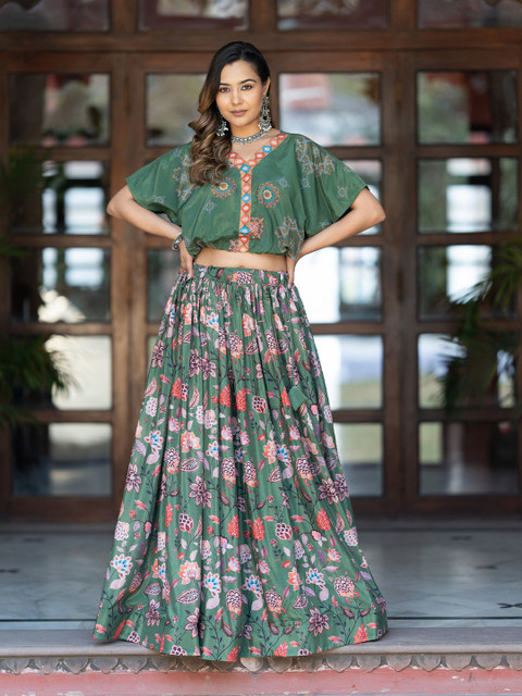 TASRIKA Printed Semi-Stitched Lehenga & Unstitched Blouse - Image 4