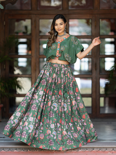 TASRIKA Printed Semi-Stitched Lehenga & Unstitched Blouse - Image 6