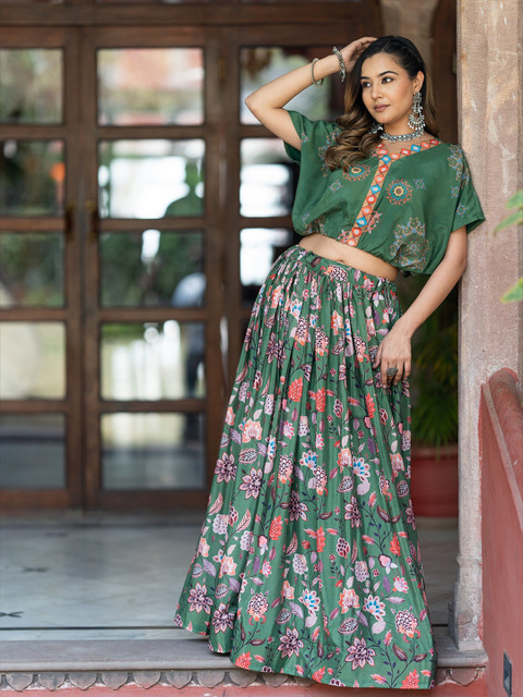 TASRIKA Printed Semi-Stitched Lehenga & Unstitched Blouse - Image 7