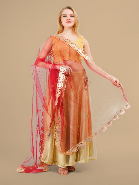 Karthav Fashion Floral Embroidered Dupatta With Beads and Stones - Image 5