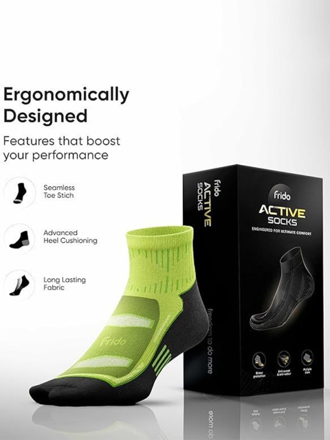 Frido Unisex Cotton Active Quarter Length Socks - Image 3