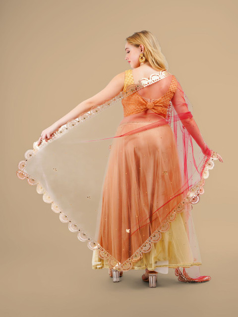 Karthav Fashion Floral Embroidered Dupatta With Beads and Stones - Image 4