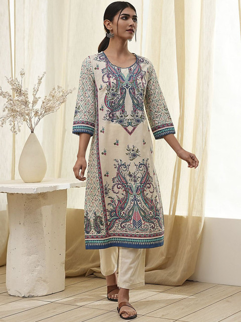 Biba Women Ethnic Motifs Embroidered Republic Day Republic Day Kurta