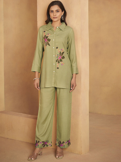 Anouk Embroidered Shirt And Trousers