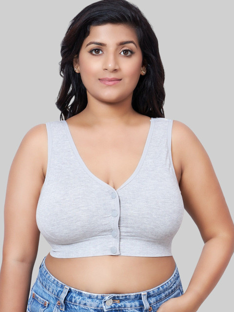 PLUMBURY Women Plus Size Full Coverage Lightly Padded Front Open Maternity Bra