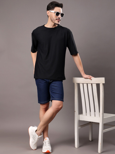 ZAYSH Men Regular Fit Mid-Rise Denim Shorts - Image 4