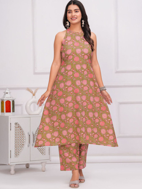 Vivika Floral Printed Pure Cotton Tunic & Palazzo