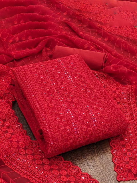 Rangtulika Ethnic Motifs Embroidered Sequinned Unstitched Dress Material