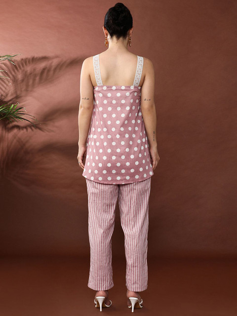 Anouk Geometric Printed Sleeveless Pure Cotton Tunic With Trouser - Image 5