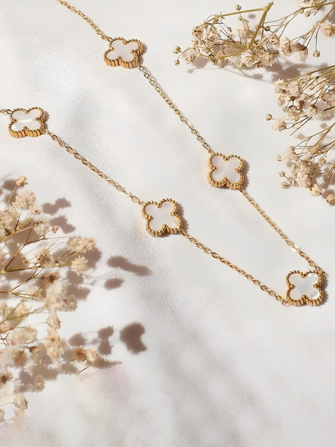 KARISHMA KREATIONS Stainless Steel Gold-Plated Artificial-Studded Necklace - Image 2