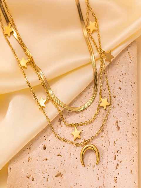 DressBerry Star & Moon Shaped Layered Chain