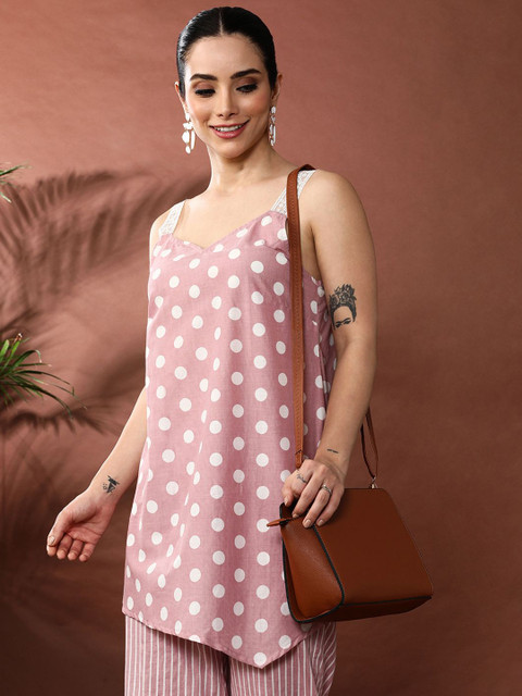 Anouk Geometric Printed Sleeveless Pure Cotton Tunic With Trouser - Image 6