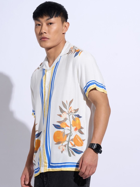 People Men Slim Fit Floral Opaque Printed Casual Shirt - Image 4
