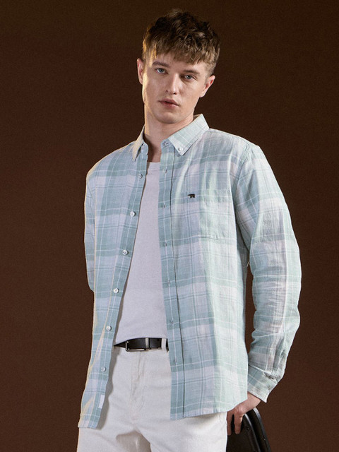 THE BEAR HOUSE Men Slim Fit Opaque Checked Casual Shirt