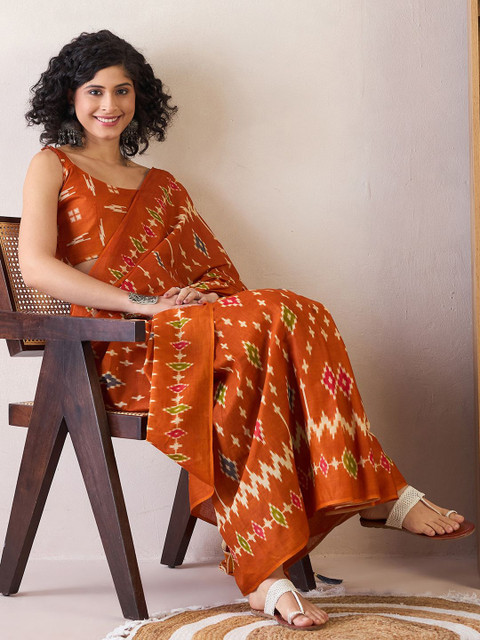 Anouk Rustic Zari Ready to Wear Ikat Saree