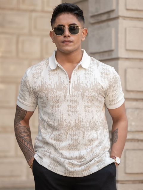 Powerlook Men Printed Polo Collar T-shirt